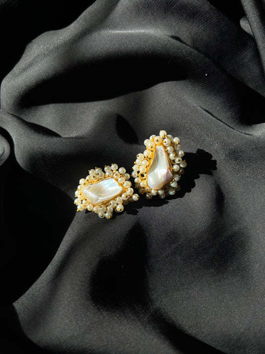 Zyra Baroque Pearl Studs