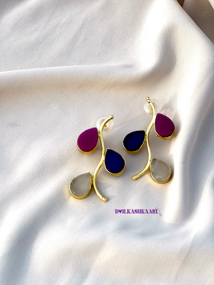 Zanera tear drop silk stone earring