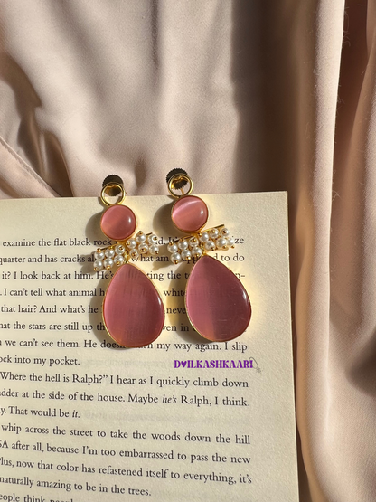 Raisa tear drop silk stone earring