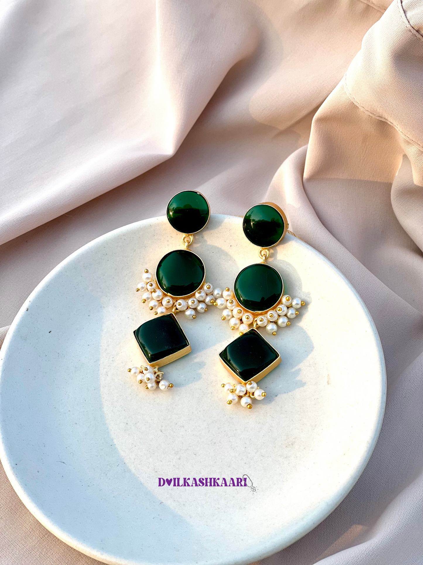 Alira silk stone earring